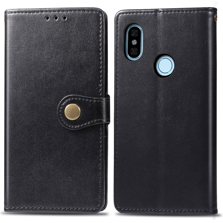 For Xiaomi Redmi Note 5 Pro Retro Solid Color Leather Buckle Mobile Phone Protection Leather Case with Photo Frame & Card Slot & Wallet & Bracket Function