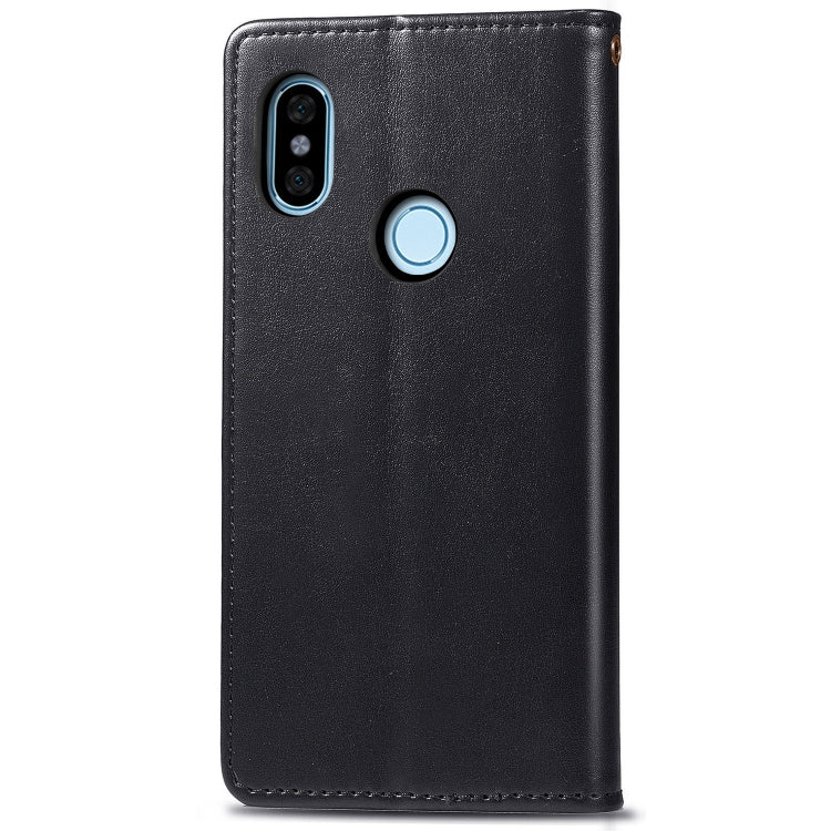 For Xiaomi Redmi Note 5 Pro Retro Solid Color Leather Buckle Mobile Phone Protection Leather Case with Photo Frame & Card Slot & Wallet & Bracket Function