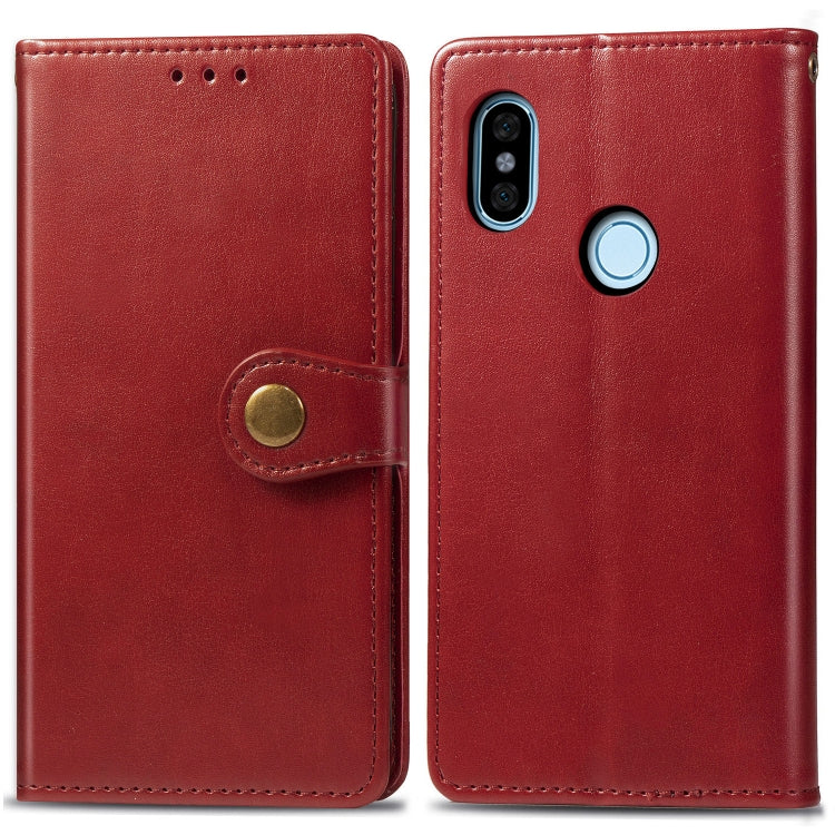 For Xiaomi Redmi Note 5 Pro Retro Solid Color Leather Buckle Mobile Phone Protection Leather Case with Photo Frame & Card Slot & Wallet & Bracket Function