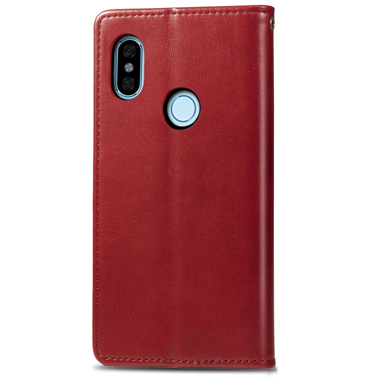 For Xiaomi Redmi Note 5 Pro Retro Solid Color Leather Buckle Mobile Phone Protection Leather Case with Photo Frame & Card Slot & Wallet & Bracket Function