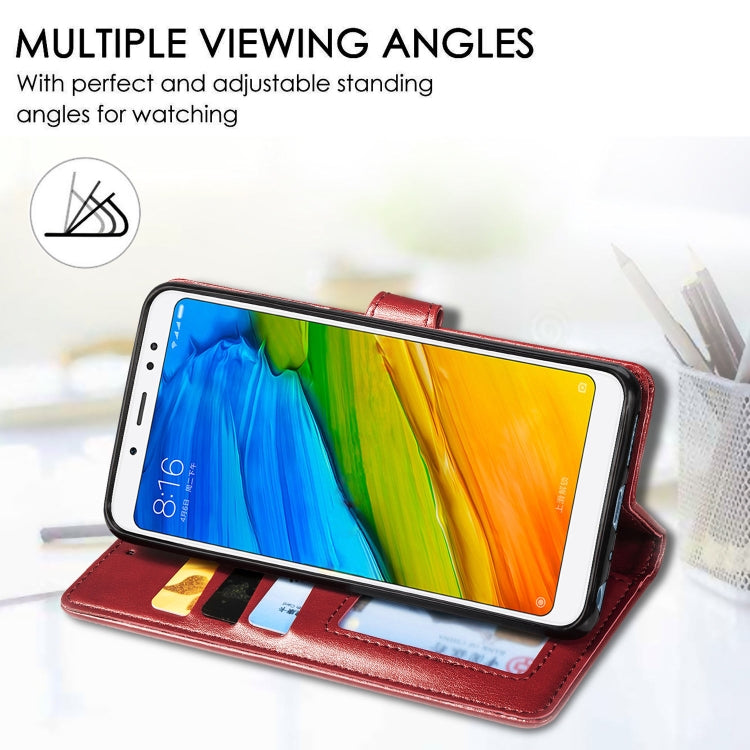 For Xiaomi Redmi Note 5 Pro Retro Solid Color Leather Buckle Mobile Phone Protection Leather Case with Photo Frame & Card Slot & Wallet & Bracket Function