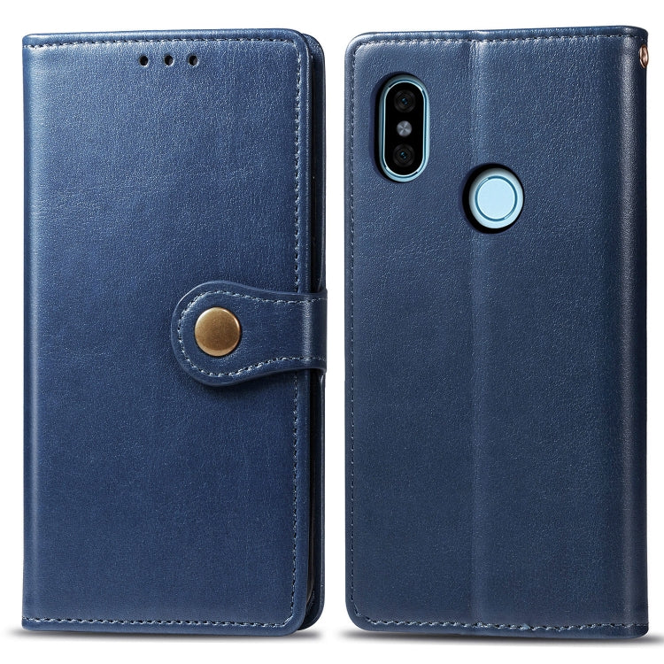 For Xiaomi Redmi Note 5 Pro Retro Solid Color Leather Buckle Mobile Phone Protection Leather Case with Photo Frame & Card Slot & Wallet & Bracket Function