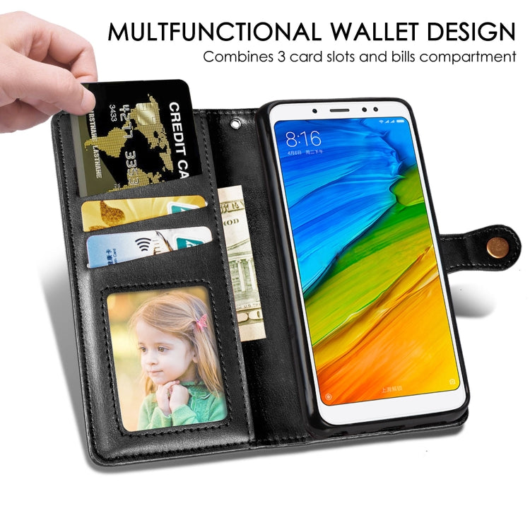 For Xiaomi Redmi Note 5 Pro Retro Solid Color Leather Buckle Mobile Phone Protection Leather Case with Photo Frame & Card Slot & Wallet & Bracket Function