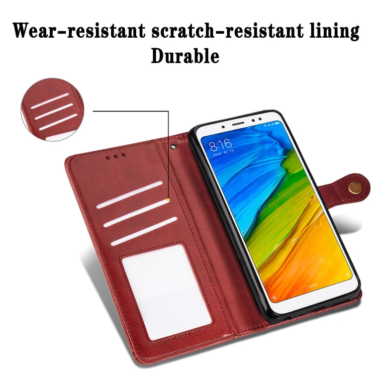 For Xiaomi Redmi Note 5 Pro Retro Solid Color Leather Buckle Mobile Phone Protection Leather Case with Photo Frame & Card Slot & Wallet & Bracket Function