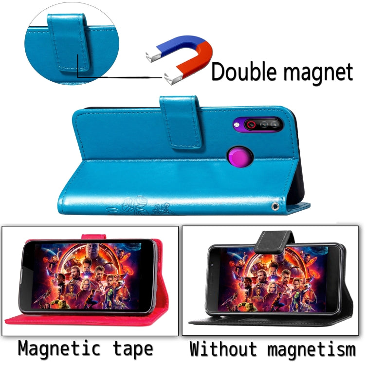 For LG W30 Lucky Clover Pressed Flowers Pattern Leather Case , with Holder & Card Slots & Wallet & Hand Strap