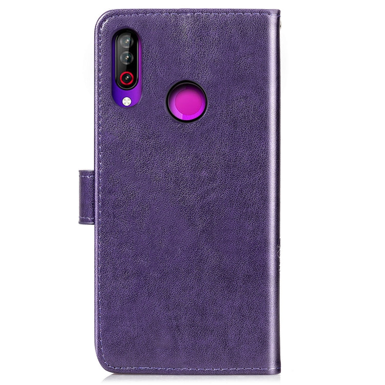 For LG W30 Lucky Clover Pressed Flowers Pattern Leather Case , with Holder & Card Slots & Wallet & Hand Strap