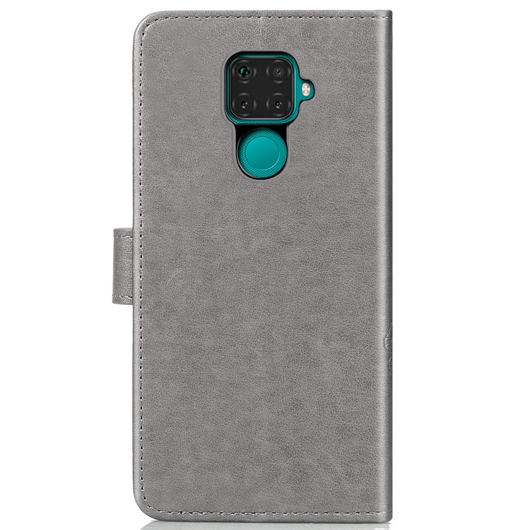 For Huawei Mate 30 Lite / Nova 5i Pro Lucky Clover Pressed Flowers Pattern Leather Case , with Holder & Card Slots & Wallet & Hand Strap