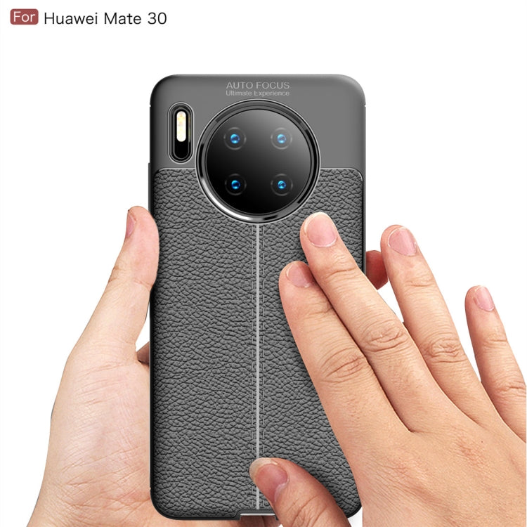 Litchi Texture TPU Shockproof Case for Huawei Mate 30(Navy Blue)