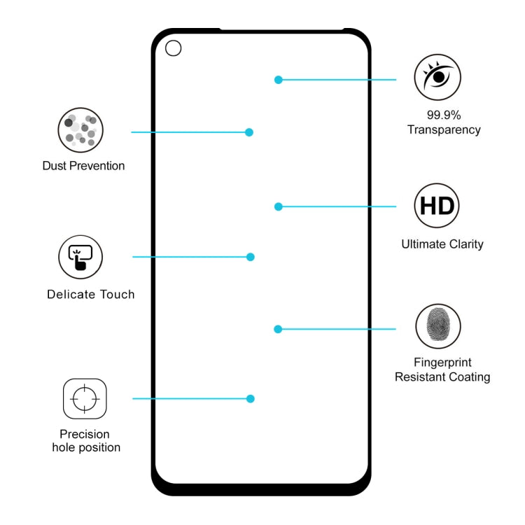 ENKAY Hat-prince Full Glue 0.26mm 9H 2.5D Tempered Glass Full Coverage Film for Huawei Nova 5i Pro / Mate 30 Lite