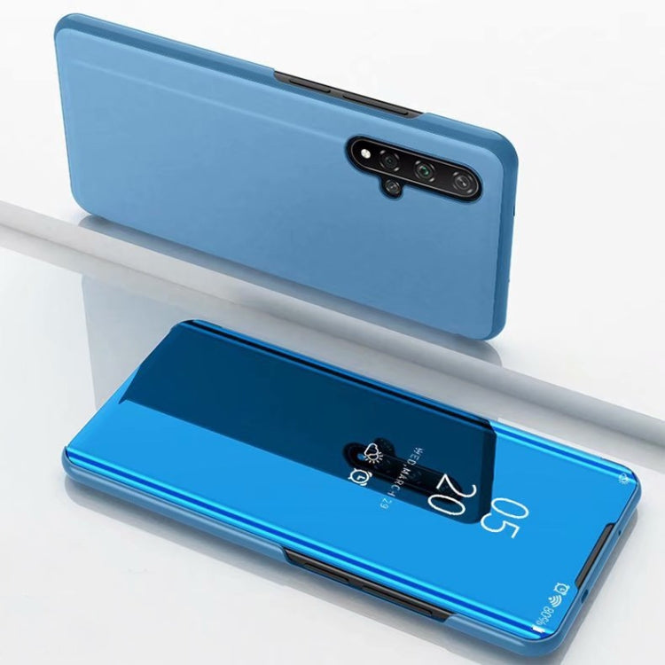 For Huawei Honor 20 Pro Plating Mirror Left and Right Flip Cover with Bracket Holster