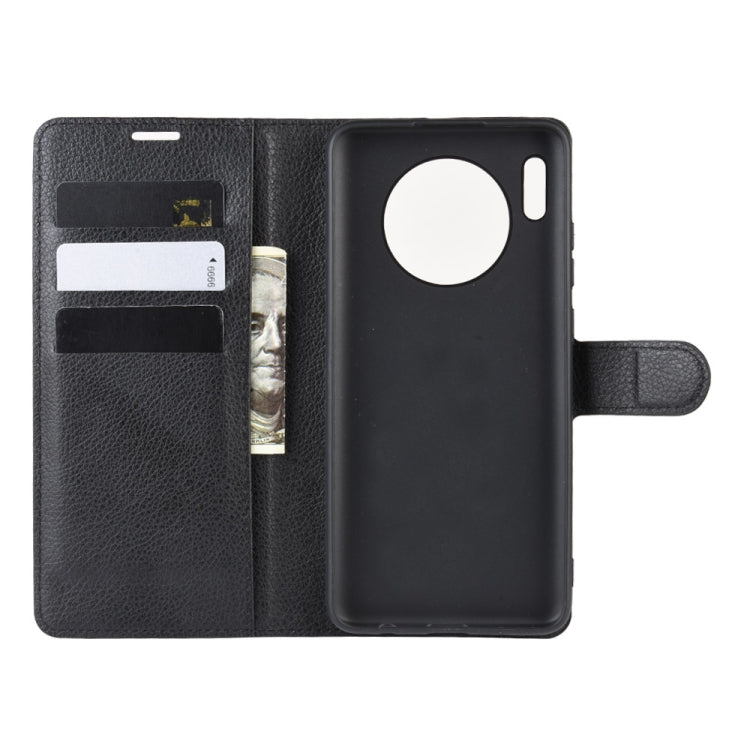 For Huawei Mate 30 Litchi Texture Horizontal Flip Leather Case with Wallet & Holder & Card Slots