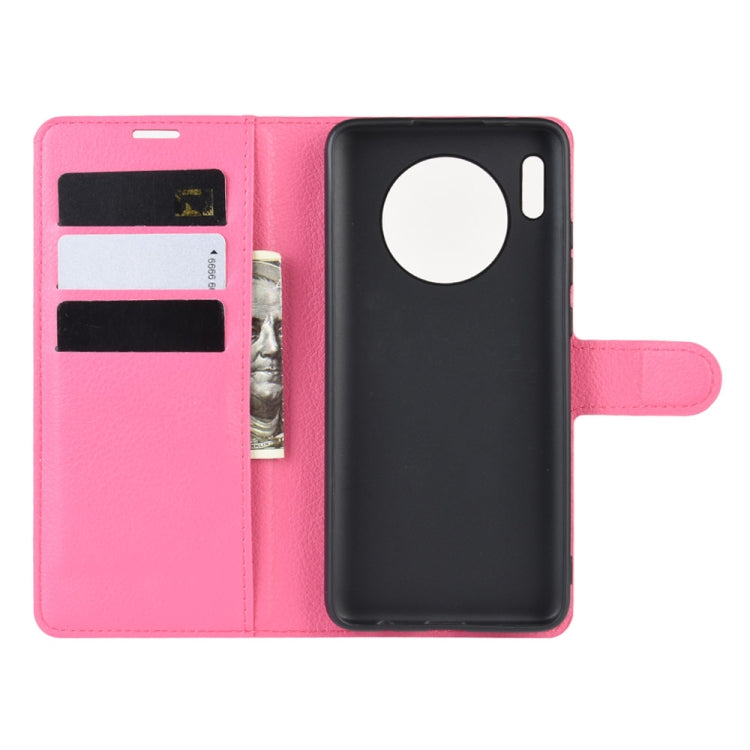 For Huawei Mate 30 Litchi Texture Horizontal Flip Leather Case with Wallet & Holder & Card Slots