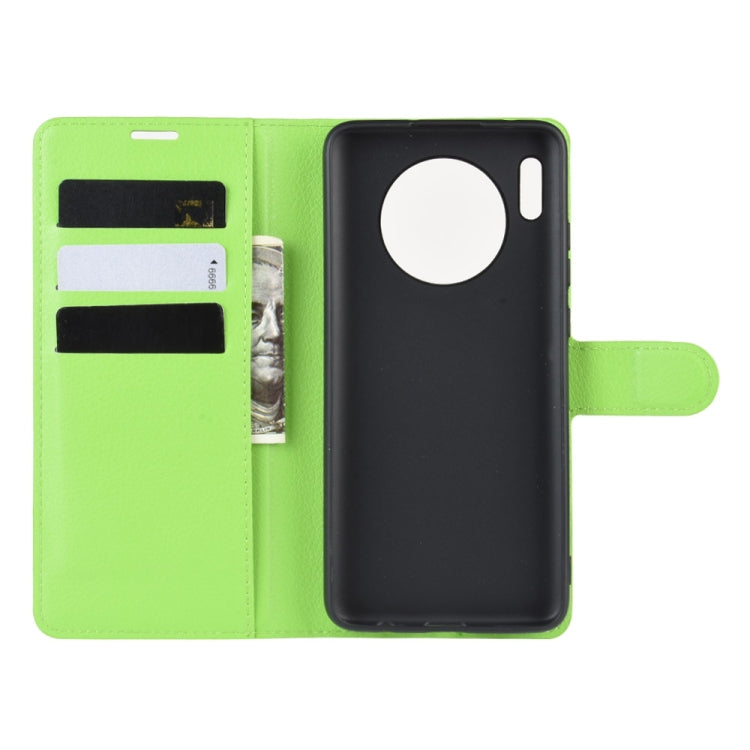 For Huawei Mate 30 Litchi Texture Horizontal Flip Leather Case with Wallet & Holder & Card Slots