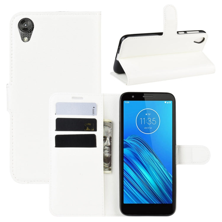 For Motorola Moto E6 Litchi Texture Horizontal Flip Leather Case with Wallet & Holder & Card Slots