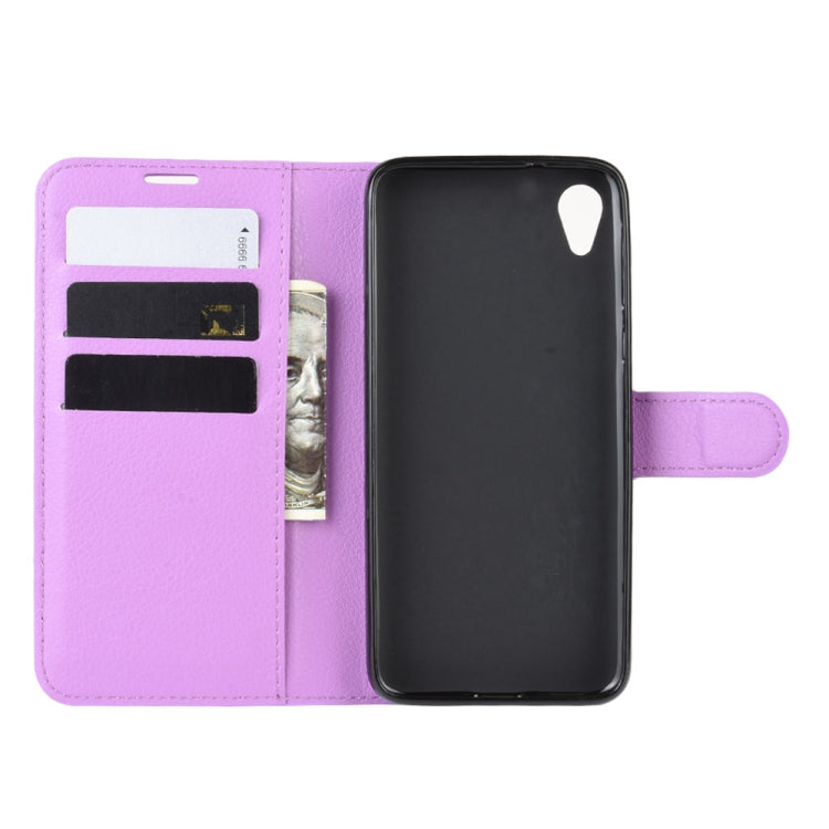 For Motorola Moto E6 Litchi Texture Horizontal Flip Leather Case with Wallet & Holder & Card Slots