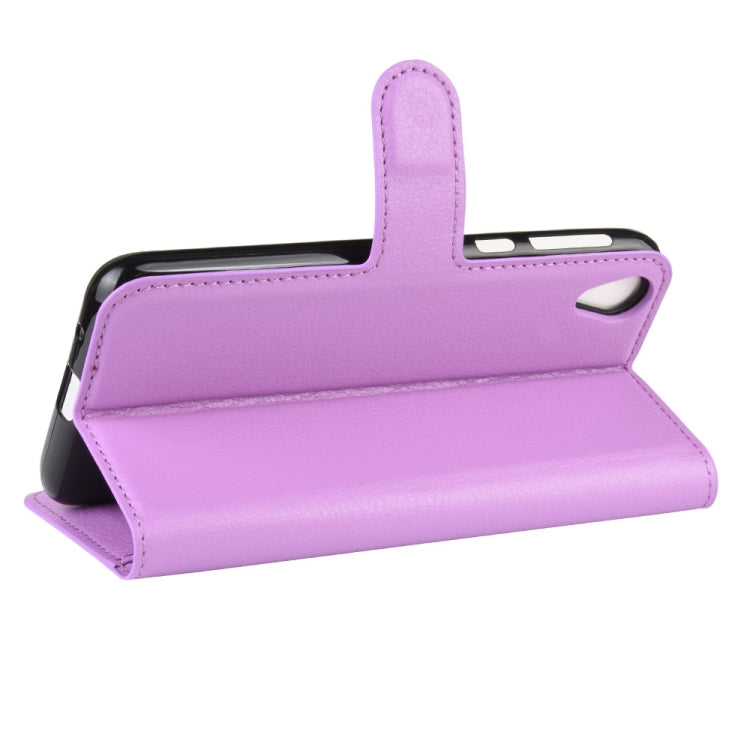 For Motorola Moto E6 Litchi Texture Horizontal Flip Leather Case with Wallet & Holder & Card Slots