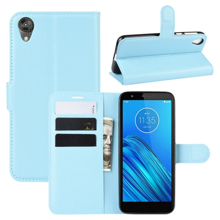 For Motorola Moto E6 Litchi Texture Horizontal Flip Leather Case with Wallet & Holder & Card Slots