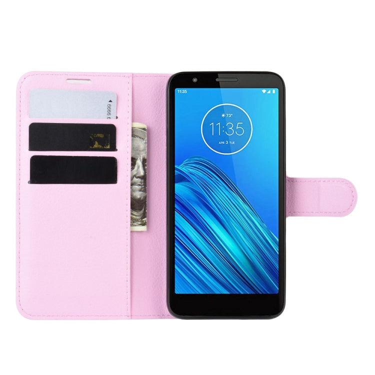 For Motorola Moto E6 Litchi Texture Horizontal Flip Leather Case with Wallet & Holder & Card Slots