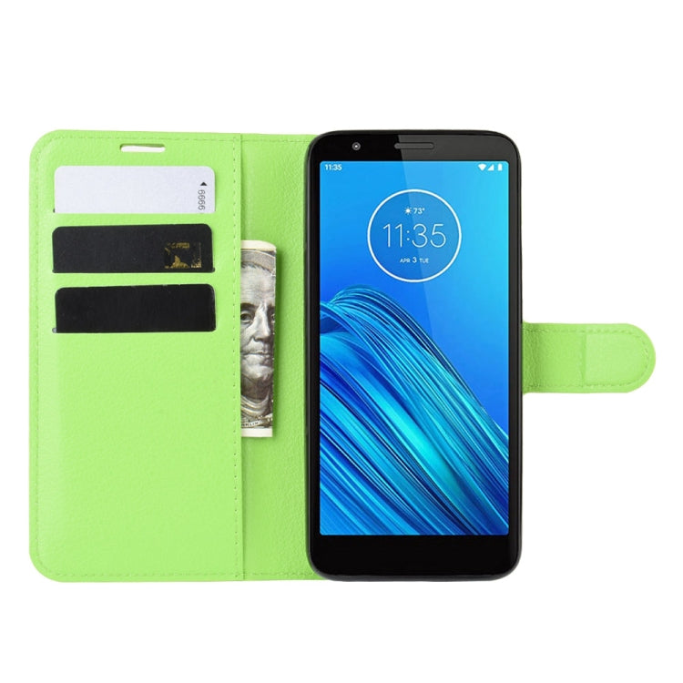 For Motorola Moto E6 Litchi Texture Horizontal Flip Leather Case with Wallet & Holder & Card Slots