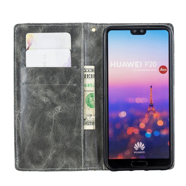 For Huawei P20 Copper Buckle Nappa Texture Horizontal Flip Leather Case , with Holder & Card Slots & Wallet