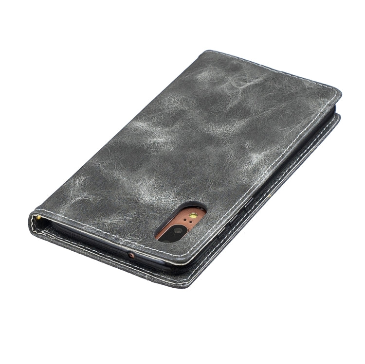 For Huawei P20 Copper Buckle Nappa Texture Horizontal Flip Leather Case , with Holder & Card Slots & Wallet