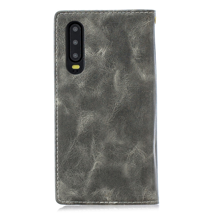 For Huawei P30 Copper Buckle Nappa Texture Horizontal Flip Leather Case , with Holder & Card Slots & Wallet