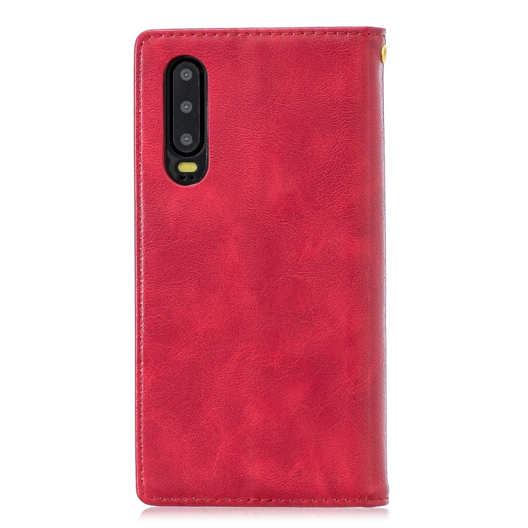 For Huawei P30 Copper Buckle Nappa Texture Horizontal Flip Leather Case , with Holder & Card Slots & Wallet