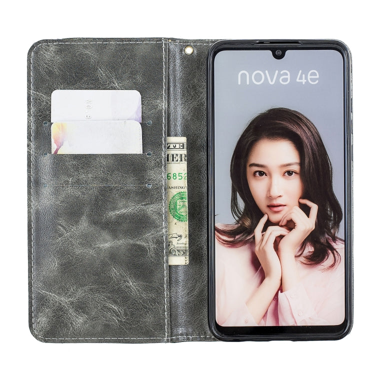 For Huawei P30 Lite Copper Buckle Nappa Texture Horizontal Flip Leather Case , with Holder & Card Slots & Wallet