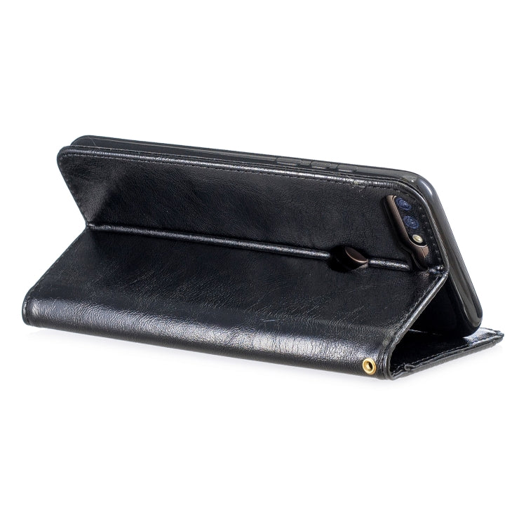 For Huawei Honor 7C Copper Buckle Nappa Texture Horizontal Flip Leather Case , with Holder & Card Slots & Wallet