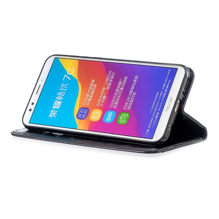 For Huawei Honor 7C Copper Buckle Nappa Texture Horizontal Flip Leather Case , with Holder & Card Slots & Wallet