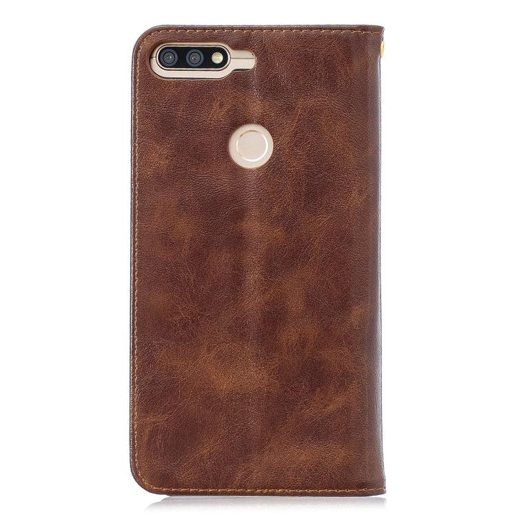 For Huawei Honor 7C Copper Buckle Nappa Texture Horizontal Flip Leather Case , with Holder & Card Slots & Wallet