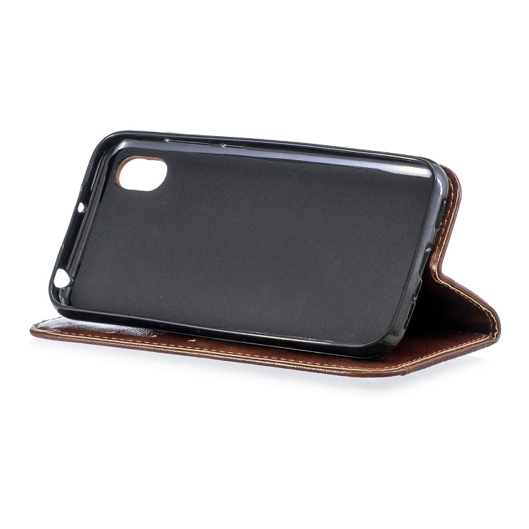 For Huawei Y5 2019 Copper Buckle Nappa Texture Horizontal Flip Leather Case , with Holder & Card Slots & Wallet