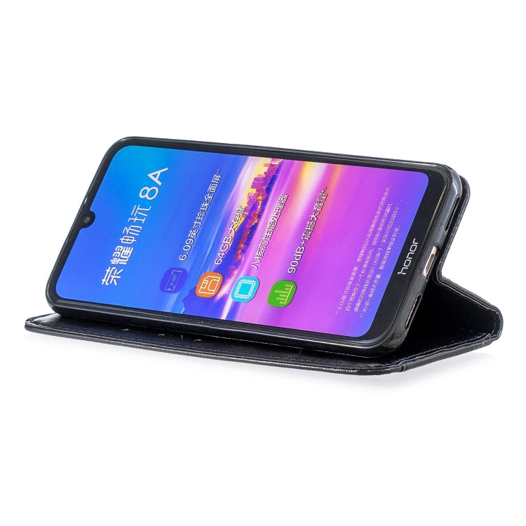 For Huawei Y6 2019 Copper Buckle Nappa Texture Horizontal Flip Leather Case , with Holder & Card Slots & Wallet