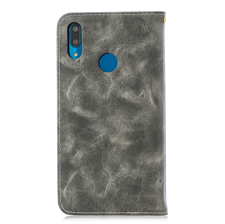 For Huawei Y7 2019 Copper Buckle Nappa Texture Horizontal Flip Leather Case , with Holder & Card Slots & Wallet