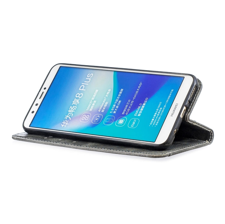 For Huawei Y9 2018 Copper Buckle Nappa Texture Horizontal Flip Leather Case , with Holder & Card Slots & Wallet