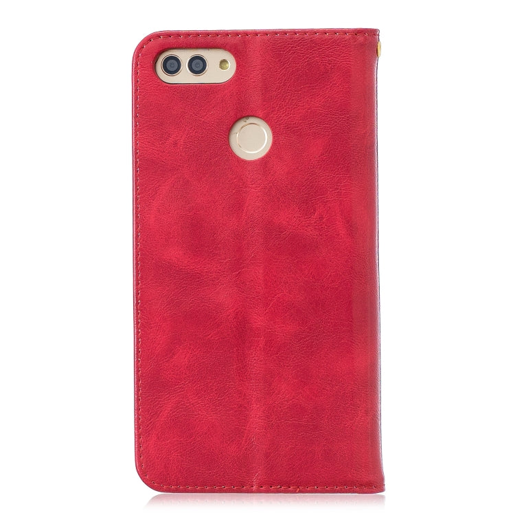 For Huawei Y9 2018 Copper Buckle Nappa Texture Horizontal Flip Leather Case , with Holder & Card Slots & Wallet