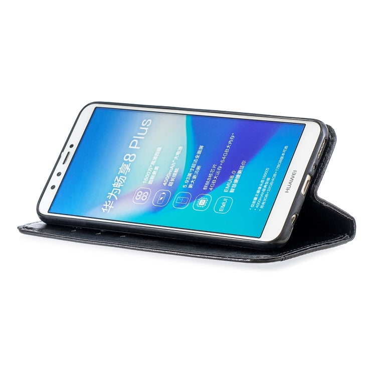 For Huawei Y9 2018 Copper Buckle Nappa Texture Horizontal Flip Leather Case , with Holder & Card Slots & Wallet