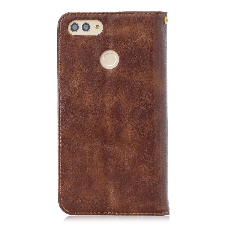 For Huawei Y9 2018 Copper Buckle Nappa Texture Horizontal Flip Leather Case , with Holder & Card Slots & Wallet