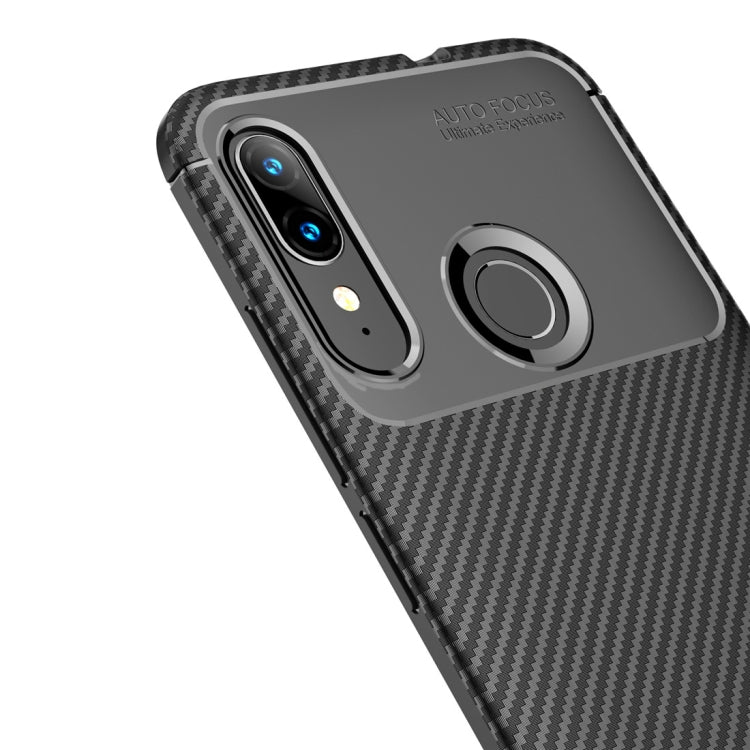 For Moto E6 Plus Beetle Series Carbon Fiber Texture Shockproof TPU Case