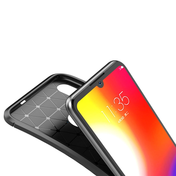 For Moto E6 Plus Beetle Series Carbon Fiber Texture Shockproof TPU Case
