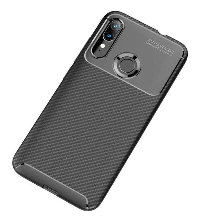 For Moto E6 Plus Beetle Series Carbon Fiber Texture Shockproof TPU Case