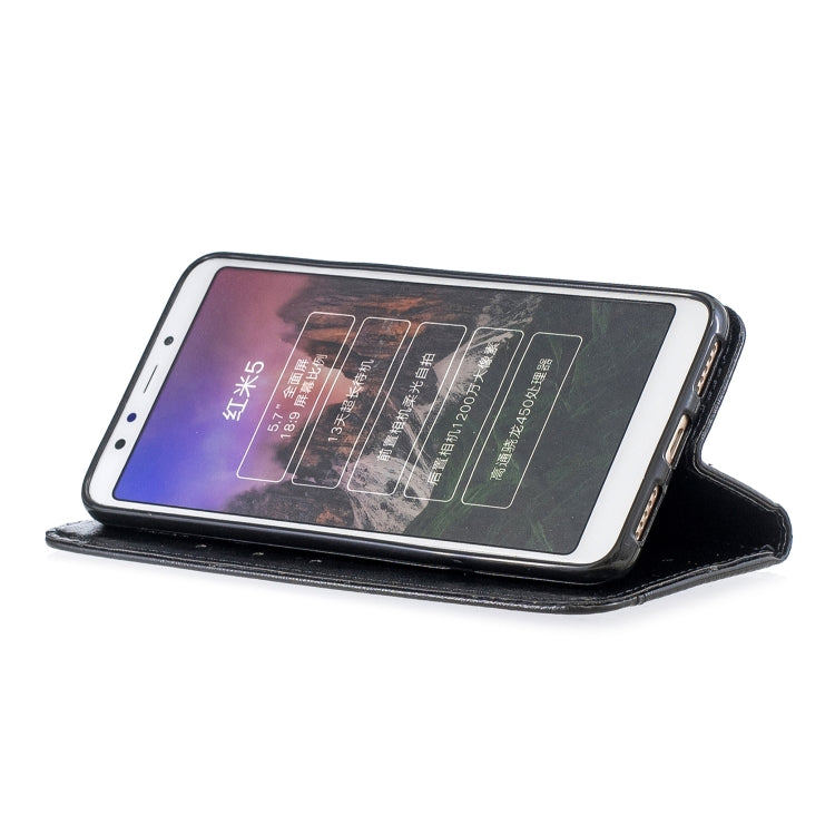 For Xiaomi Redmi 5 Plus Copper Buckle Nappa Texture Horizontal Flip Leather Case, with Holder & Card Slots & Wallet