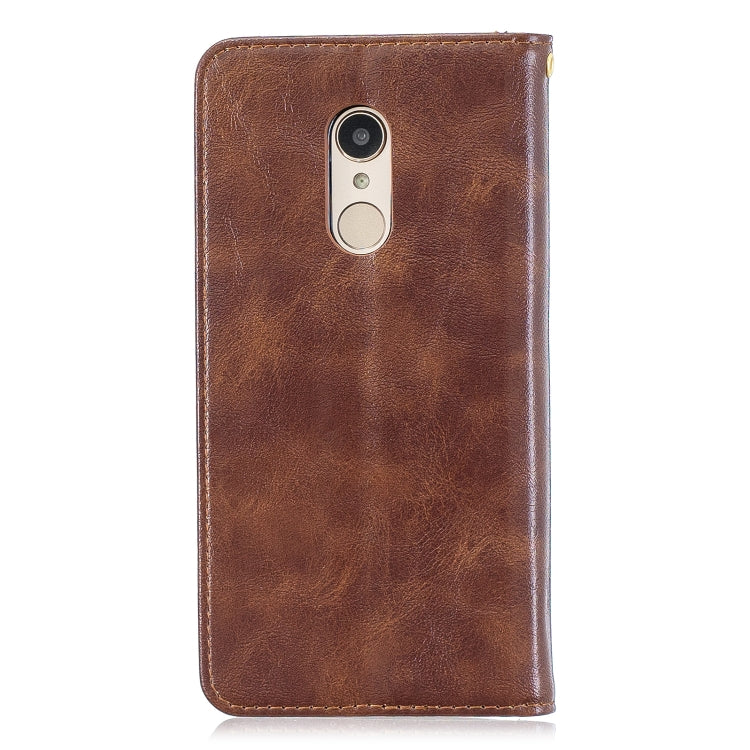 For Xiaomi Redmi 5 Plus Copper Buckle Nappa Texture Horizontal Flip Leather Case, with Holder & Card Slots & Wallet
