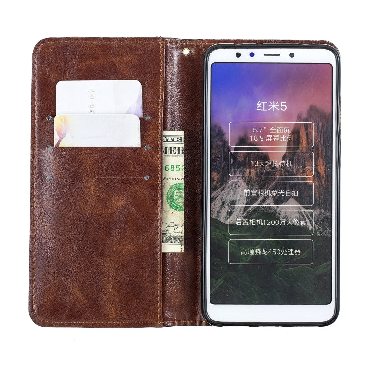 For Xiaomi Redmi 5 Plus Copper Buckle Nappa Texture Horizontal Flip Leather Case, with Holder & Card Slots & Wallet