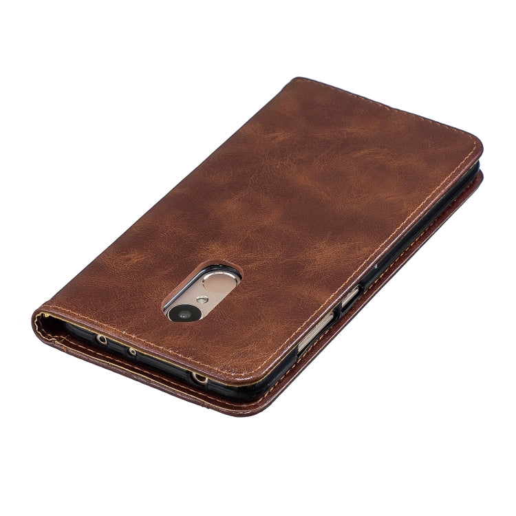 For Xiaomi Redmi 5 Plus Copper Buckle Nappa Texture Horizontal Flip Leather Case, with Holder & Card Slots & Wallet