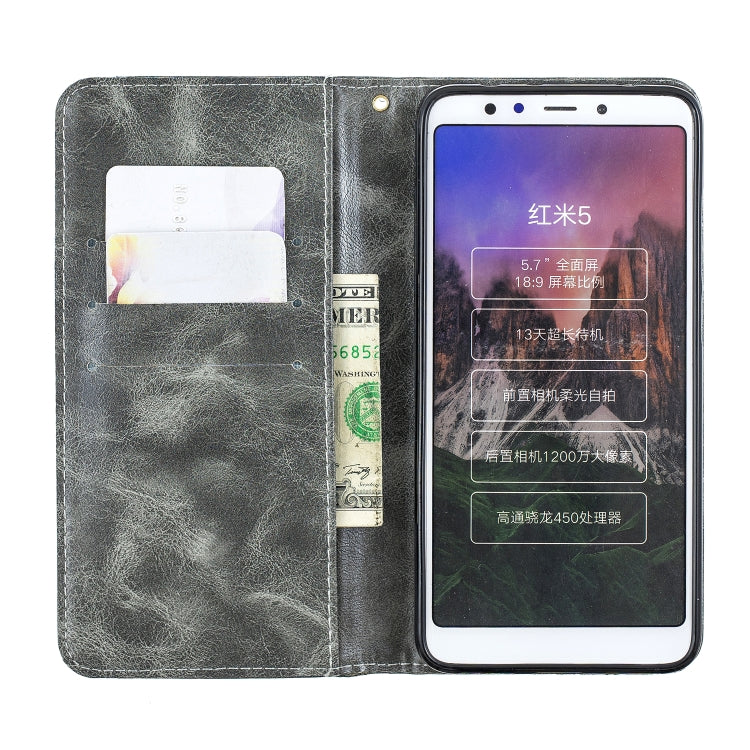 For Xiaomi Redmi 6 Copper Buckle Nappa Texture Horizontal Flip Leather Case, with Holder & Card Slots & Wallet