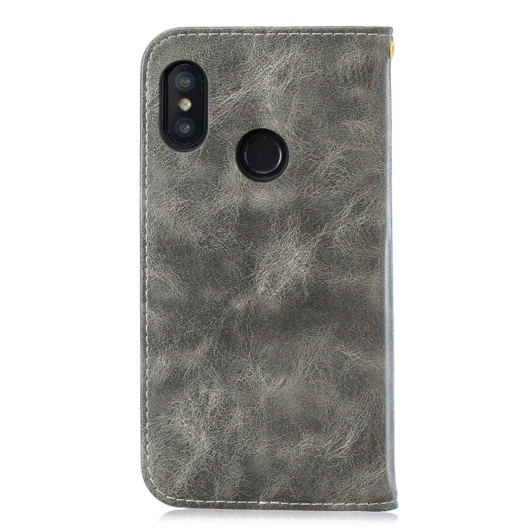 For Xiaomi Redmi 6 Pro Copper Buckle Nappa Texture Horizontal Flip Leather Case, with Holder & Card Slots & Wallet