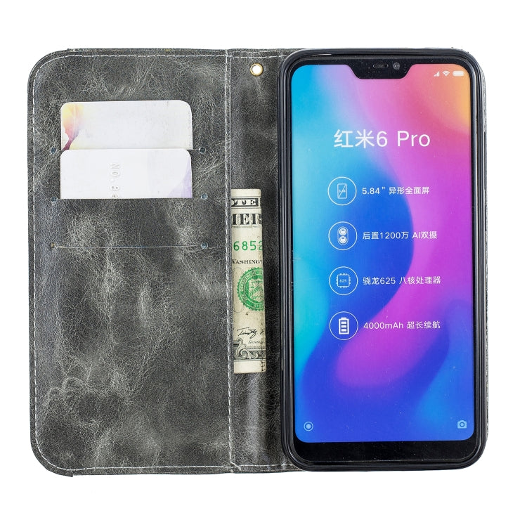 For Xiaomi Redmi 6 Pro Copper Buckle Nappa Texture Horizontal Flip Leather Case, with Holder & Card Slots & Wallet