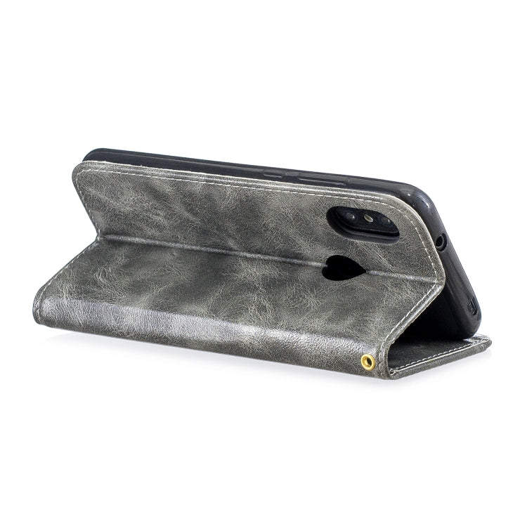 For Xiaomi Redmi 6 Pro Copper Buckle Nappa Texture Horizontal Flip Leather Case, with Holder & Card Slots & Wallet