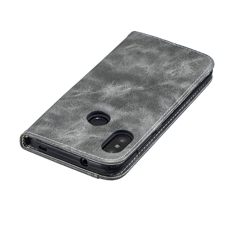 For Xiaomi Redmi 6 Pro Copper Buckle Nappa Texture Horizontal Flip Leather Case, with Holder & Card Slots & Wallet